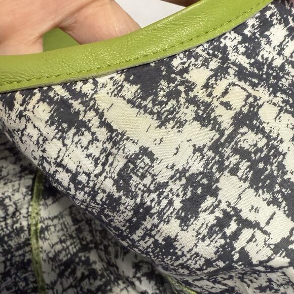 Lafayette 148 NY Soft Leather Open Front Jacket Size L Green Silk Blend Lining - Picture 6 of 10